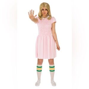 Netflix Stranger Things Eleven Pink Dress Halloween Costume size XS